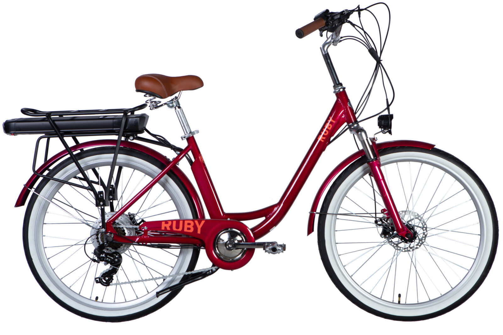 Електровелосипед Дорожник  26" AL Dorozhnik eRUBY DD FR рама-17" 36B 17.5А*г 500Вт бордовий YS 7496 2025 купити електро велик