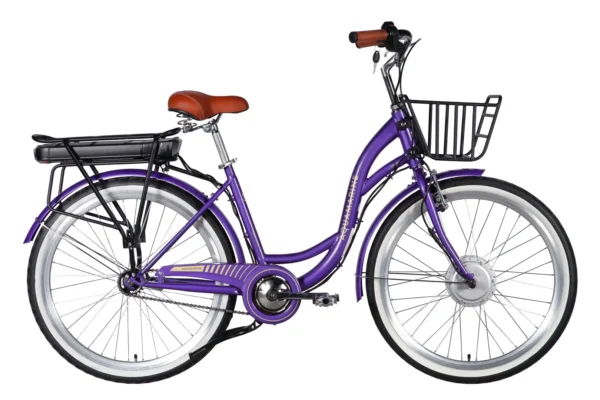 Електровелосипед Дорожник  26" ST Dorozhnik eAQUAMARINE BH рама-17" 36B 13А*г 500Вт фіолетовий з кошиком 2026 купити електро велик