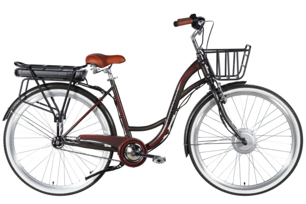 Електровелосипед Дорожник  28" ST Dorozhnik eAQUAMARINE BH рама-19" 36B 13А*г 500Вт сірий YS 7810 з кошиком 2026 купити електро велик