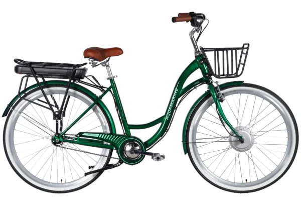 Електровелосипед Дорожник  28" ST Dorozhnik eAQUAMARINE BH рама-19" 36B 13А*г 500Вт зелений YS 902 з кошиком 2026 купити електро велик