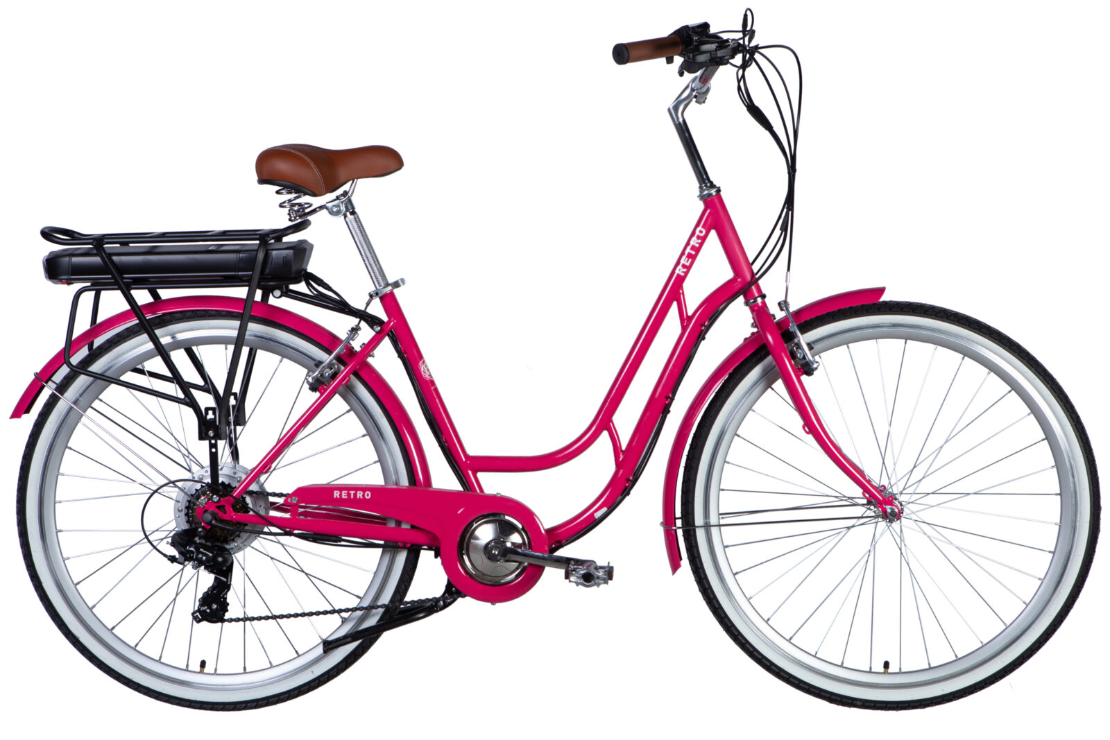 Електровелосипед Дорожник  28" ST Dorozhnik eRETRO Vbr FR рама-19" 36B 12.5А*г 500Вт рожевий YS 7452 2025 купити електро велик