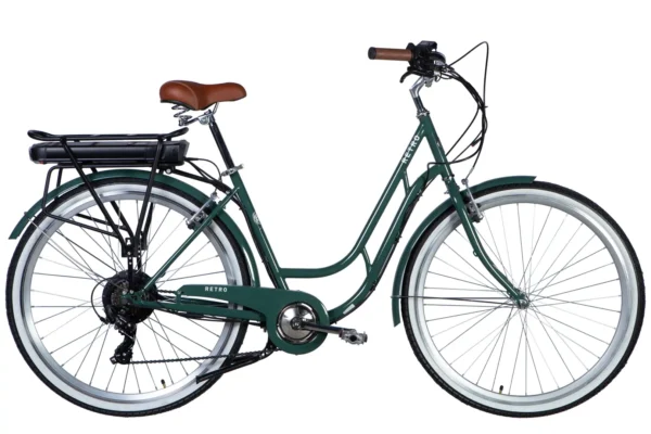 Електровелосипед Дорожник  28" ST Dorozhnik eRETRO Vbr FR рама-19" 36B 13А*г 500Вт зелено-сірий 2026 купити електро велик