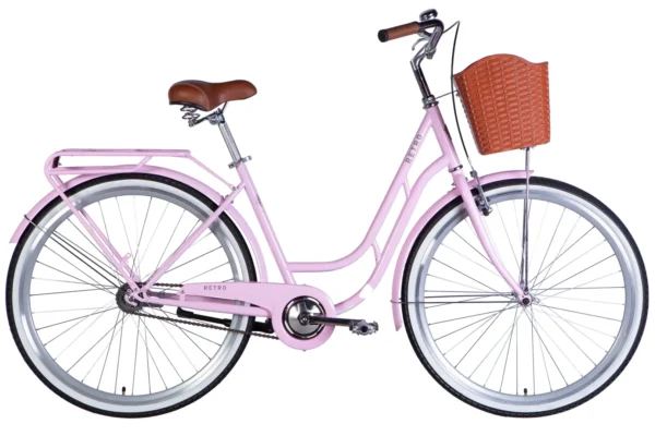 Dorozhnik RETRO 28" Жіночий велосипед Дорожник Ретро низька рама міський для літніх людей з кошиком рама-19"OPS-D-28-430 купити